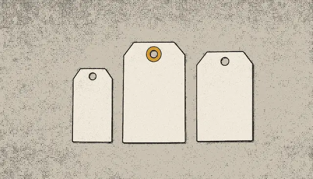 Three blank price tags side by side
